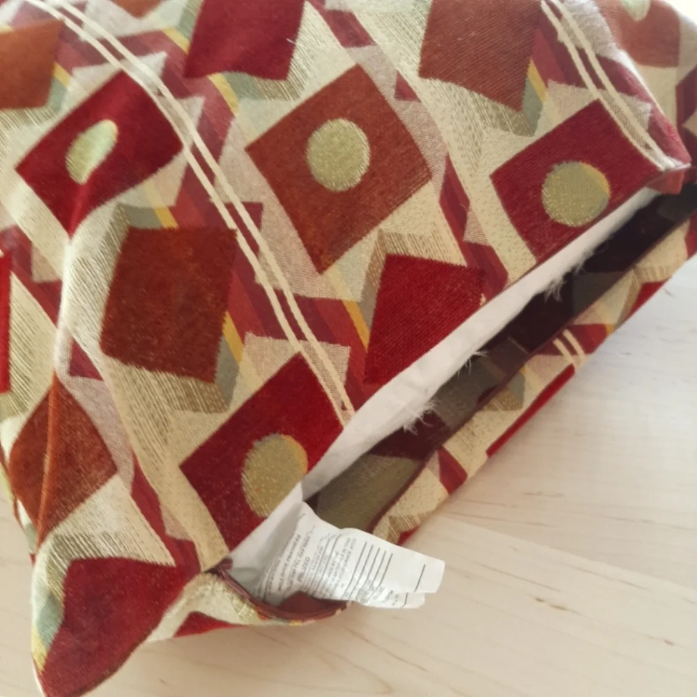 Newport square duck feather throw pillow geometric pattern Like New